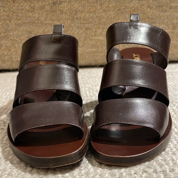 Vintage Joan & David Brown Leather Block Heel Sandals/Clogs/Mules size 8.5 - Picture 5 of 9